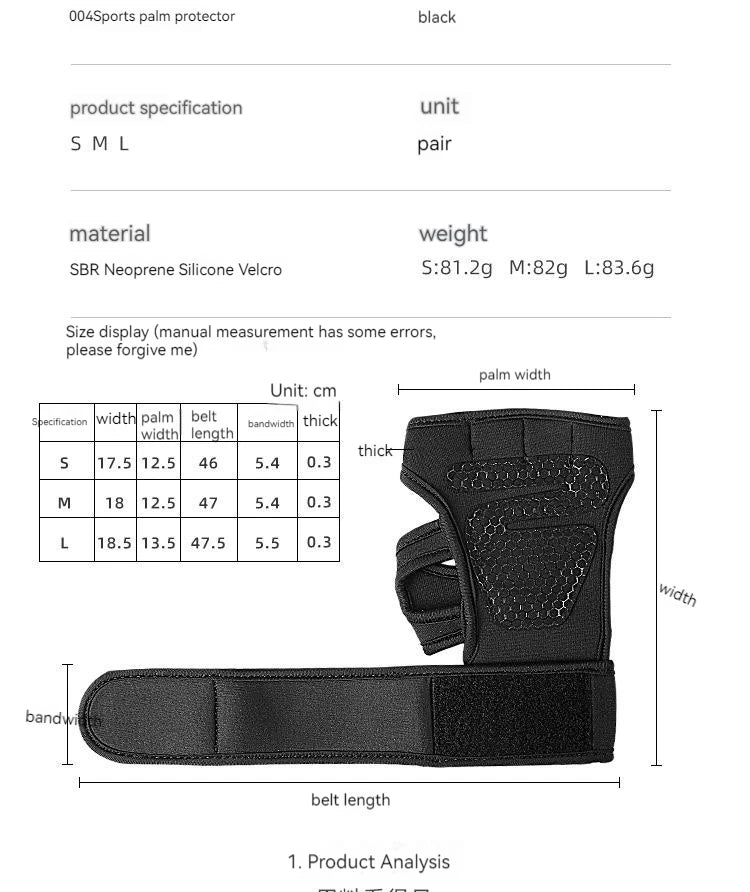 Weightlifting Training Gloves for Men Women Hand Wrist Palm Protector Gloves Fitness Sports Cycling Gymnastics Gym Gloves